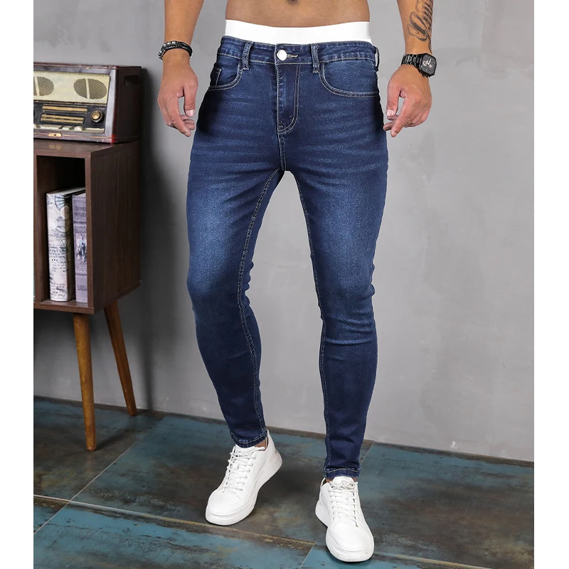 Top Trends: High Quality Men&#039;s Stretch Skinny Jeans 2023 Black Classical Denim Trousers Fashion Streetwear Pants Men Clothing Jeans For Men Shoppable Styles