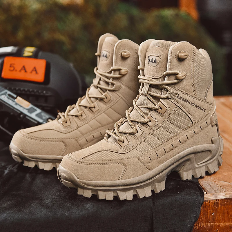 Top Trends: Men Tactical Boots Army Boots Mens Military Desert Waterproof Ankle Men Outdoor Boots Work Safety Shoes Climbing Hiking Shoes Shoppable Styles