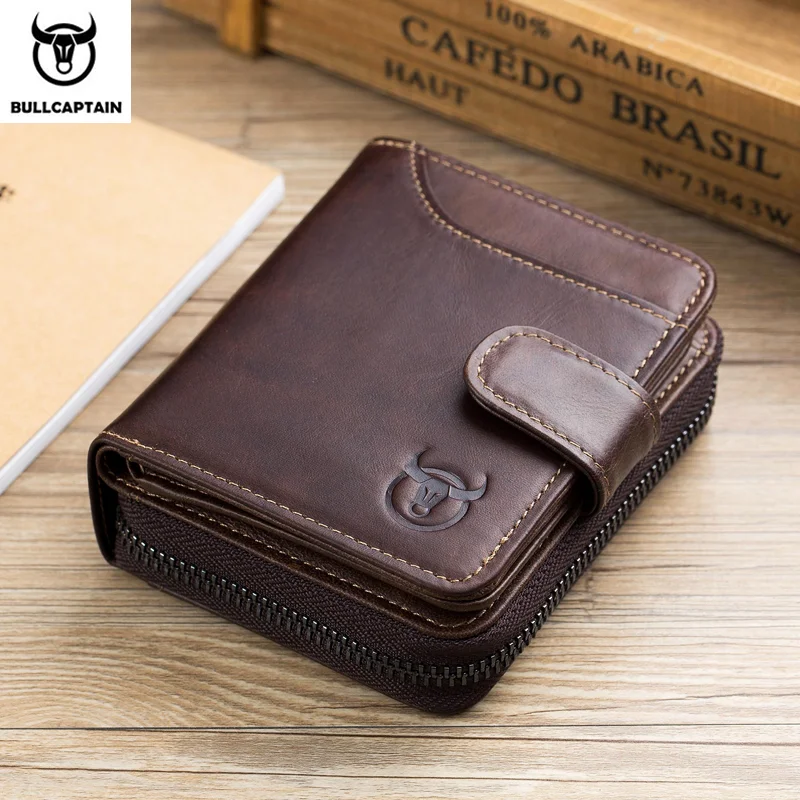 Top Trends: BULLCAPTAIN Business Men&#039;s Wallet Genuine Leather Wallet Multi-Function Business Card Holder Small Card Box Leather Purse Man Shoppable Styles