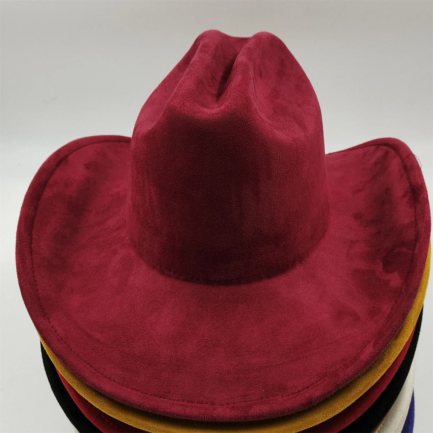 Top Trends: Classical Suede 10CM Large Brim Western Cowboy Fedora Hat For Women Men Church Jazz Hats Fashion Travel Party Hat 2023 Shoppable Styles - Image 5