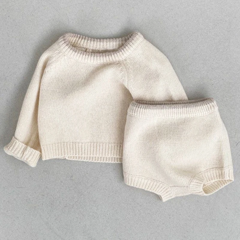 Top Trends: 2022 Autumn Winter Newborn Sweater Suits Cotton Baby Boy Girl Clothes Top+ Short 2-Pieces Clothing Set Fashion Warm Outerwear Shoppable Styles