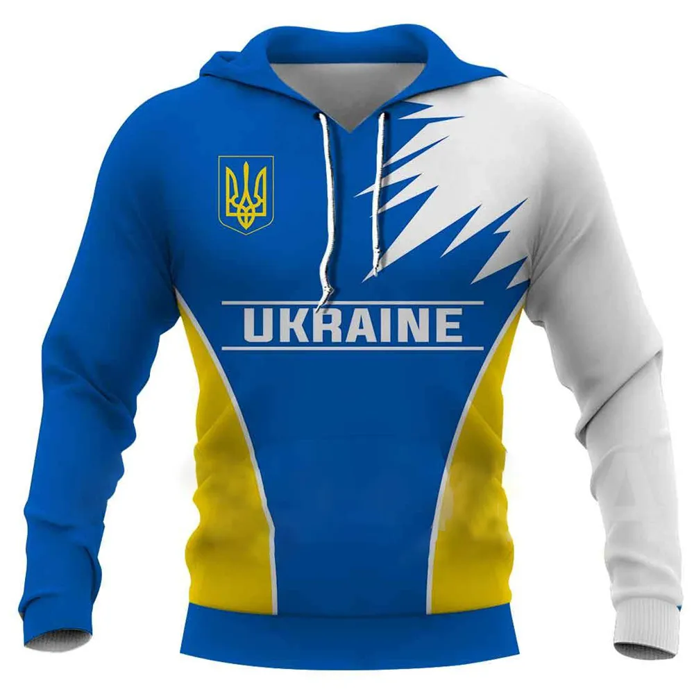 Top Trends: Ukrainian Men's Hoodie Pullover Long-sleeved Sweater Oversized Unisex Clothing Ukraine Flag National Emblem Printed Tops Shoppable Styles