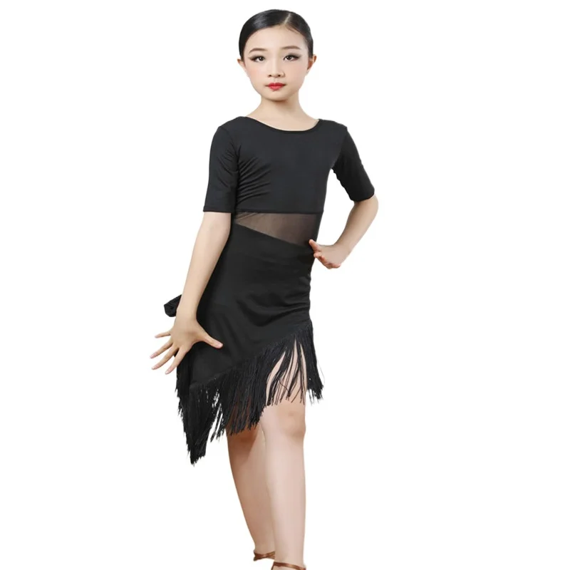 Top Trends: Girl Latin Dance Dress Ballroom Children Dance Costume Salsa Black Kids Red Tango Dresses Dancing Stage Performance Clothing Shoppable Styles