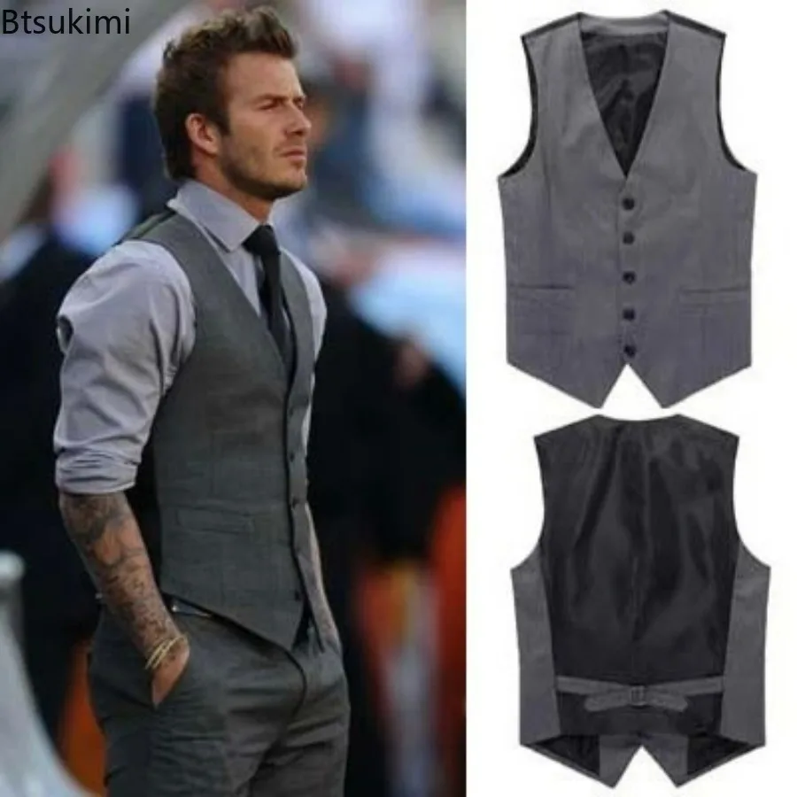 Top Trends: New 2023 Men&#039;s Single Breasted Suit Vests Oversized Grey Black High-end Male Waistcoat Slim Fit Formal Business Casual Vest 7XL Shoppable Styles