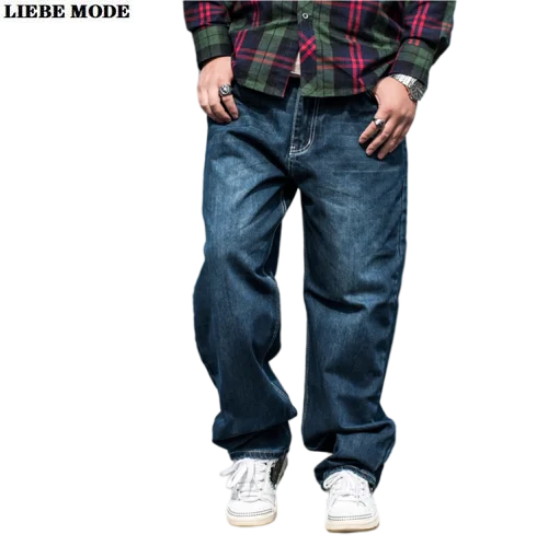 Top Trends: Men&#039;s Wide Baggy Jeans Men Blue Black Loose Hiphop Denim Pants Male Streetwear Oversize Skateboard Jean Homme Plus Size 42 44 46 Shoppable Styles