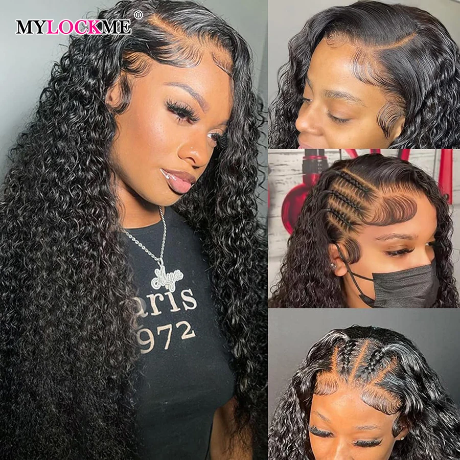 Top Trends: Frontal Wig Human Hair 13x6 Lace Deep Wave Preplucked Clearance Sale Mylockme Human Hair 100% 30 Inch 13x6 Lace Frontal Wig Shoppable Styles