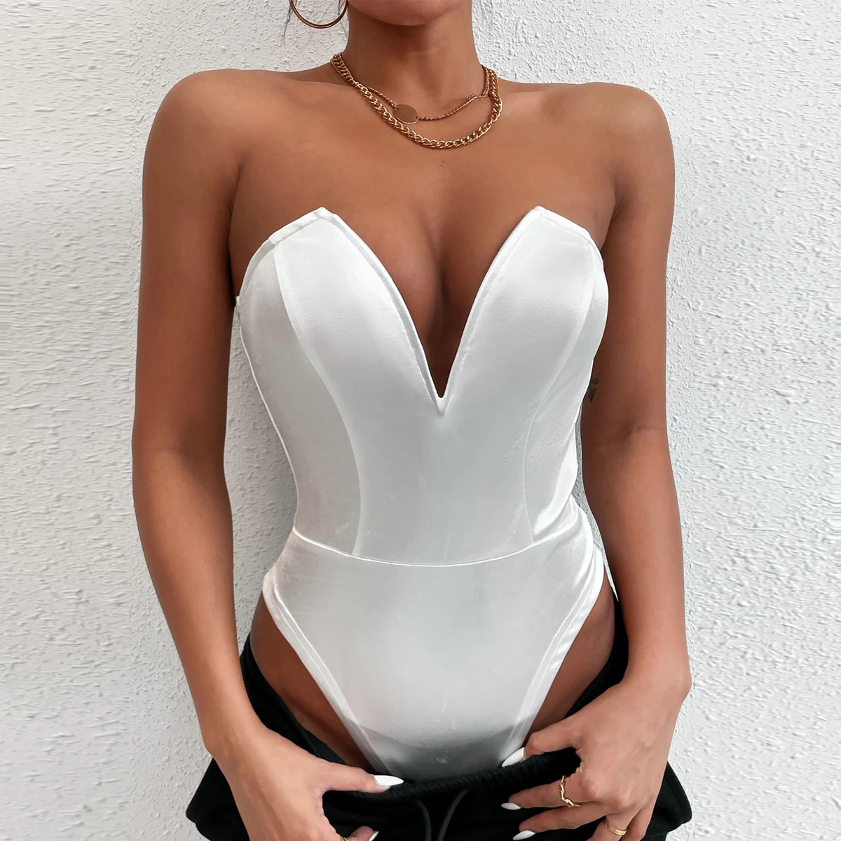 Top Trends: Jumpsuit Women Short Bodysuit Lingerie Gyaru Elegant Party Sexy Evening Dresses Coquette Chic Night Club One-pieces Off Shoulder Shoppable Styles