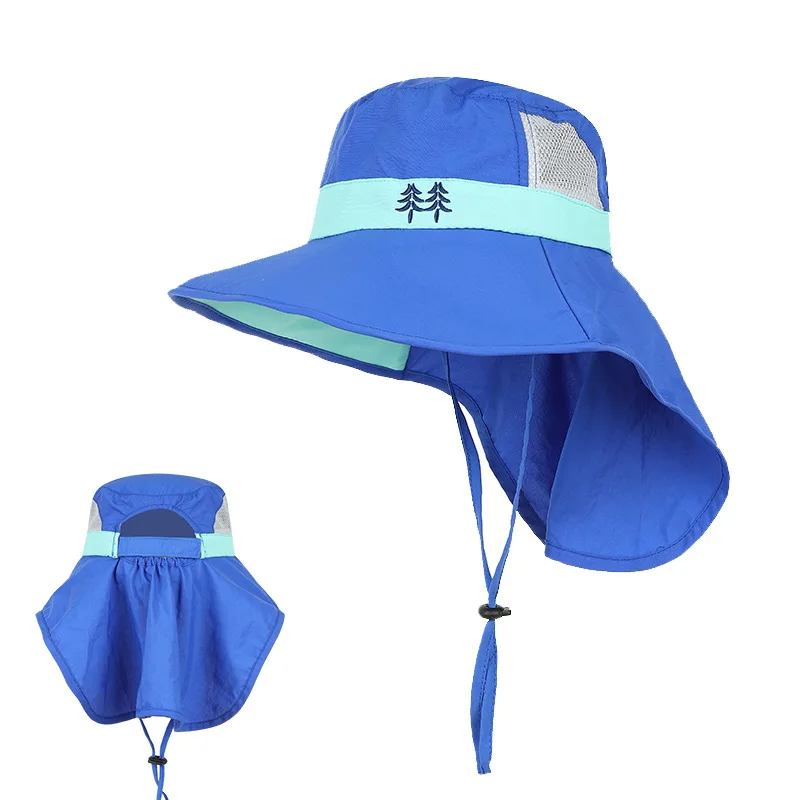 Top Trends: Youth Boys Girls UPF 50+ Sun Hat With Neck Flap Summer Beach Caps Kids Safari Visor 8-15 Years Old 54-58cm Shoppable Styles