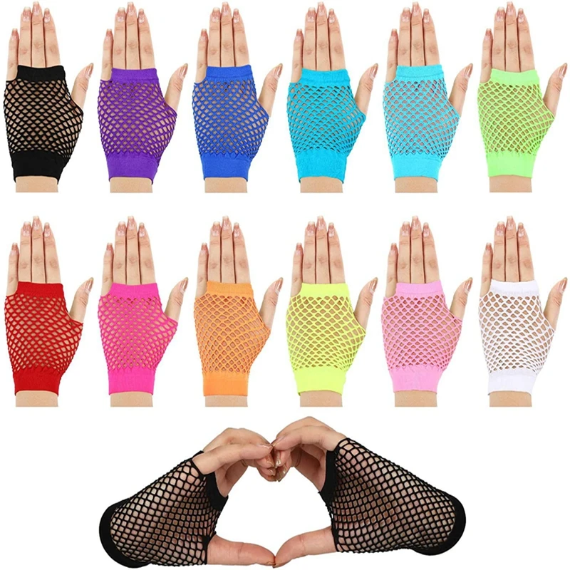 Top Trends: Women Short Fishnet Mesh Black Gloves Sexy Fingerless Gloves Festival Dance Club Party Cosplay Gloves Shoppable Styles