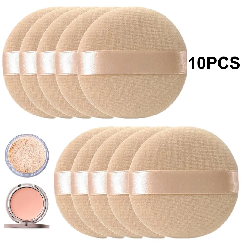 Top Trends: 10pcs Professional Round Shape Facial Face Body Powder Foundation Puff Portable Soft Cosmetic Puff Makeup Foundation Sponge Lot Shoppable Styles