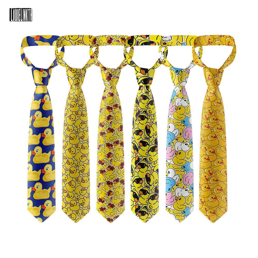 Top Trends: Fashion Adult Tie 8cm Wide Polyester Cartoon Yellow Duck Series Cute Accessories Novelty Design Wedding Business Fashion Gravata Shoppable Styles