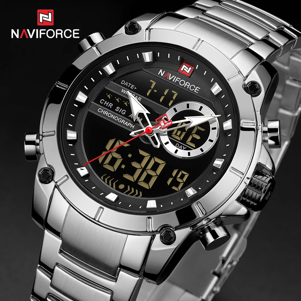 Top Trends: NAVIFORCE Casual Quartz Watch Men Stainless Steel Men Army Military Led Clock Male Waterproof Watches Relogio Masculino Shoppable Styles