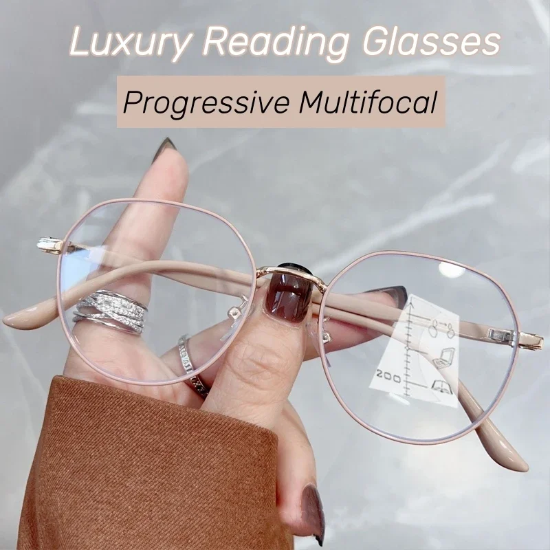 Top Trends: Fashion Progressive Reading Glasses Anti Blue Light Multifocal Women Presbyopia Eyeglasses + 1.0 To + 4.0 Near Far Sight Eyewear Shoppable Styles