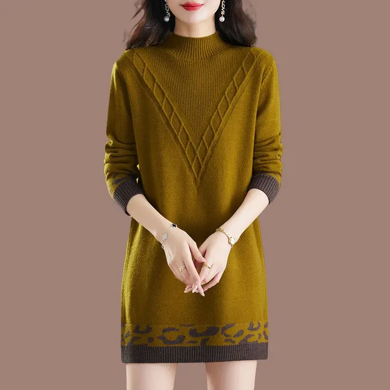 Top Trends: Women's Jumper Wool Knitted Loose Sweater Tunics Winter Long Sleeve Loose Turtleneck Thickening Soft Comfort Knitwear M-6XL Shoppable Styles - Image 3