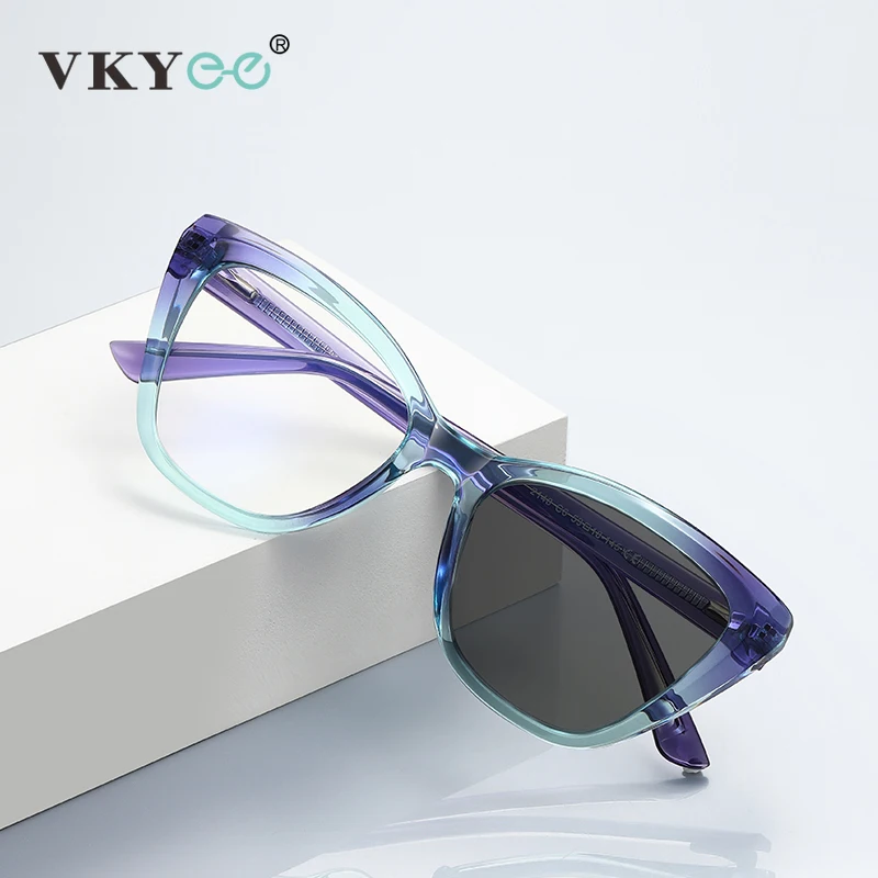 Top Trends: VKYEE New Cat-eye Reading Glasses For Women With Anti-blue Light And Customisable Prescription Photochromic Glasses PFD2148 Shoppable Styles