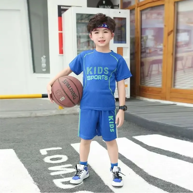 Top Trends: Sports Children&#039;s Sets Quick Drying T-shirt Shorts Sportswear Basketball Suits Kids Clothes Breathable Summer Children Clothing Shoppable Styles