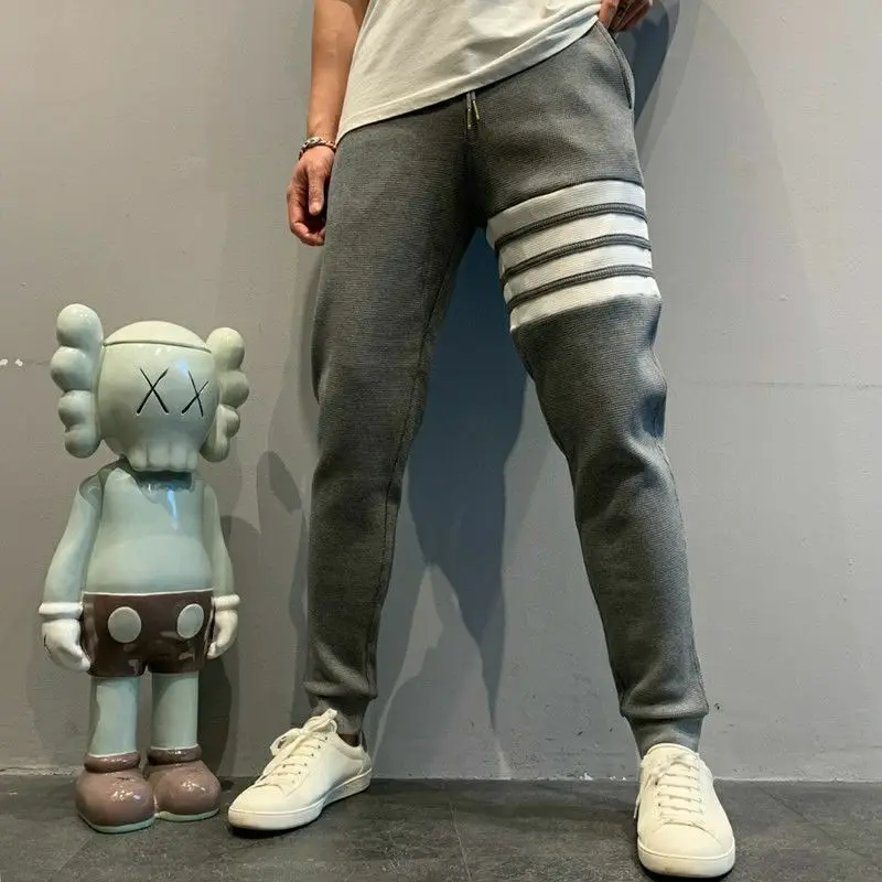 Top Trends: TB Jogging Sweatpants Casual Spring Sports Pants Men Drawstring Trousers Brand Four-bar Striped Baggy Korean Design Waffle Pants Shoppable Styles