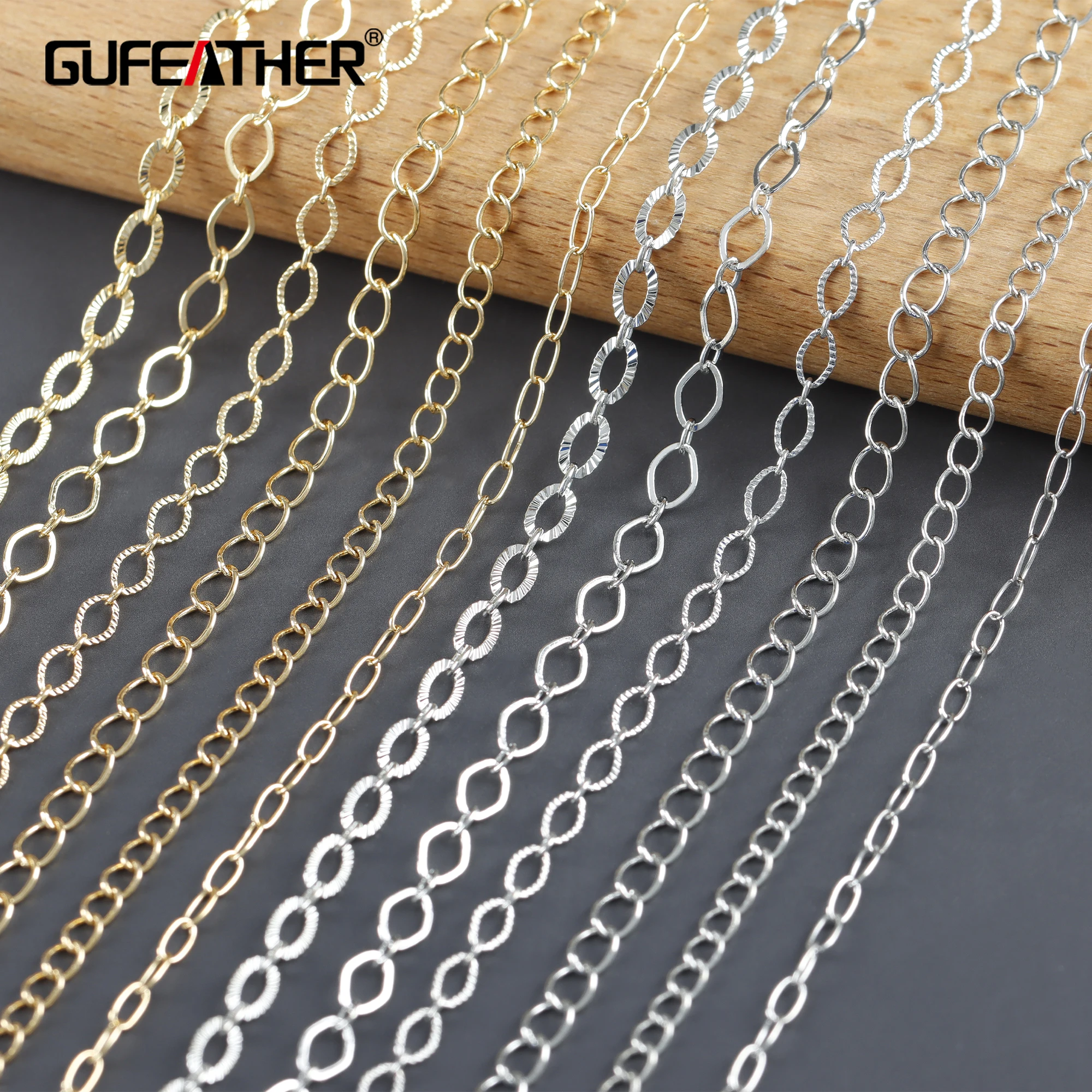 Top Trends: GUFEATHER C277, diy Thin Chain, 18k Gold Rhodium Plated, copper, pass REACH, nickel Free, diy Bracelet Necklace, jewelry Making, 3m / lot Shoppable Styles