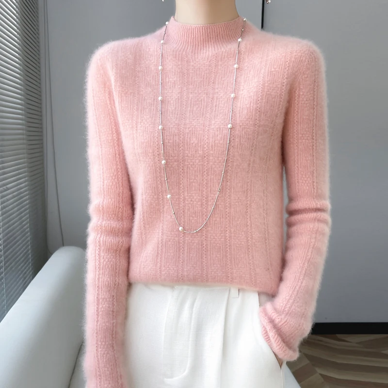 Top Trends: First-line Ready-to-wear Sweater Women&#039;s 100% Pure Wool Knitted Sweater High Long-sleeved Top Hollow Cashmere Bottoming Shirt Shoppable Styles