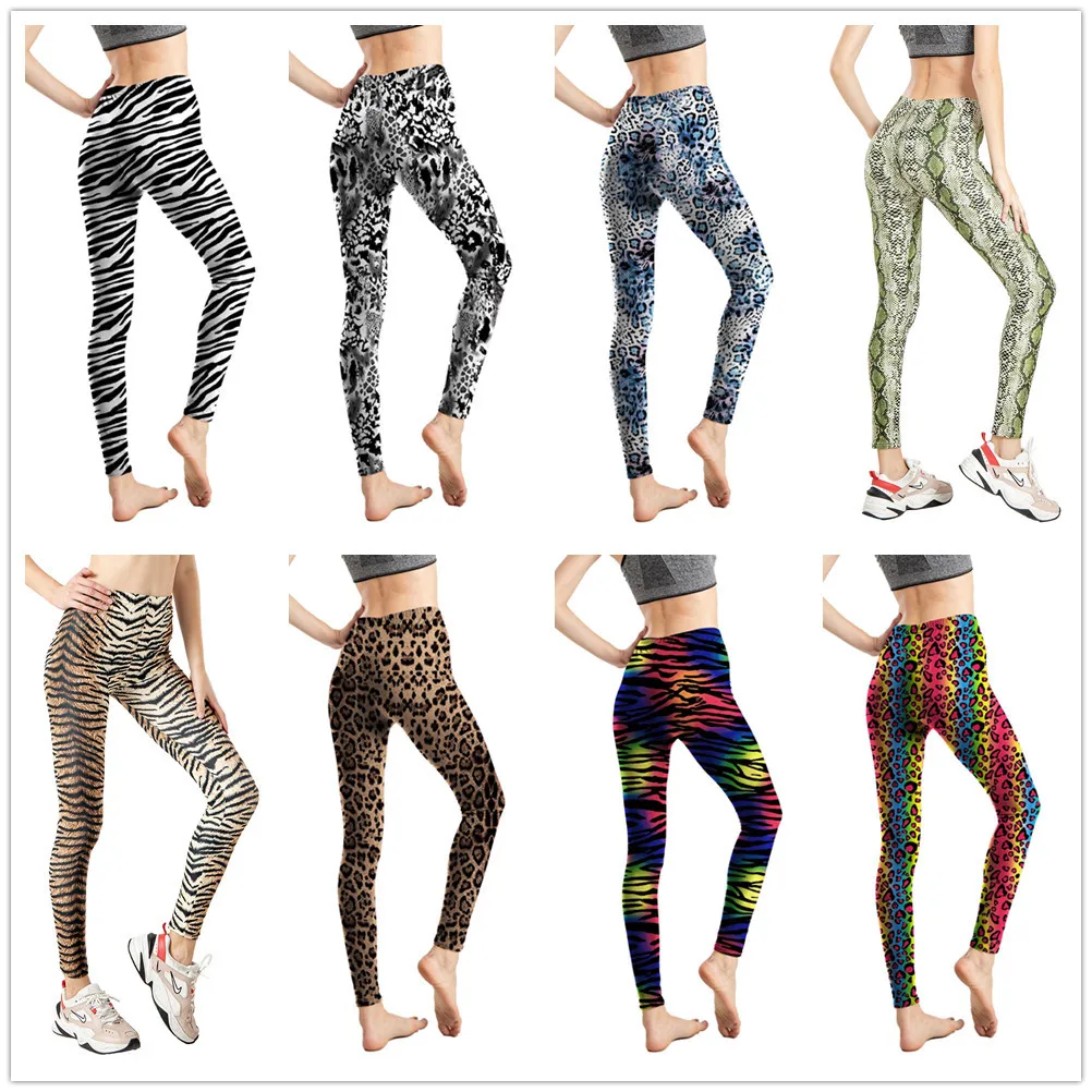 Top Trends: Sexy Leopard Leggings Animal Print Elastic Pants Snake Zebra Tights High Waist Legging Women Slim Workout Casural Trousers Shoppable Styles