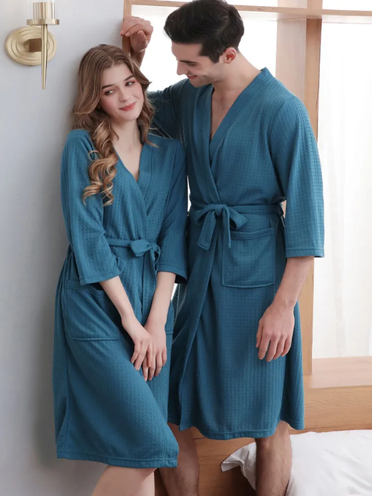 Top Trends: HONGHANYUAN Men Women Spring And Autumn Thin Terry Cloth Bath Robe Towel Bathrobe Nightgown Ladies Sexy Pajamas Shoppable Styles