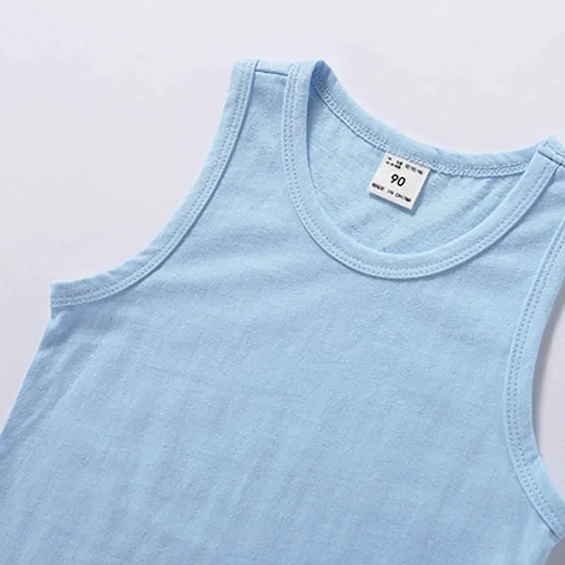 Top Trends: 2024 Candy Color Girls Sleeveless Vest Sports Undershirts Kids Singlet Cotton Underwear Summer Children Boy Tops Beach Clothing Shoppable Styles - Image 5