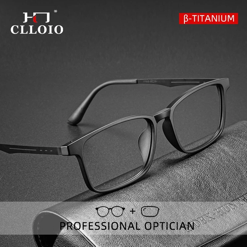 Top Trends: CLLOIO High Quality UltraLight Pure Titanium Anti Blue Ray Reading Glasses Myopia Hyperopia Optical Glasses Prescription Eyewear Shoppable Styles