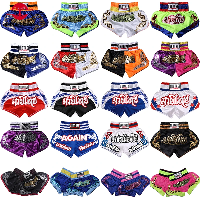 Top Trends: Muay Thai Shorts Adult Kids MMA Boxing Shorts Womens Mens Embroidery Kickboxing Training Pants Sanda Martial Arts Fight Gear Shoppable Styles