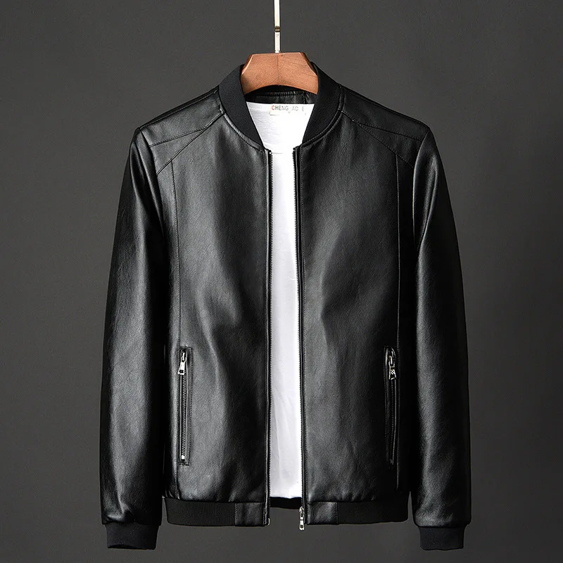 Top Trends: 2024 New Leather Jacket Bomber Motorcycle Jacket Men Black Biker PU Baseball Jacket Plus Size 7XL Fashion Causal Jaqueta Male Shoppable Styles