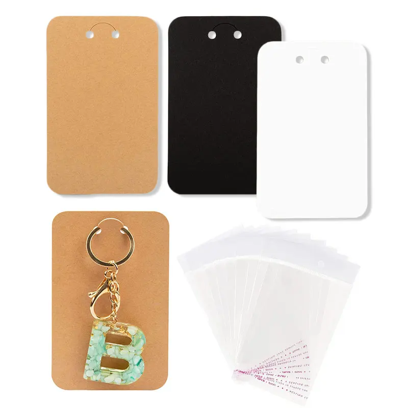 Top Trends: 50pcs 7.5x12cm Keychain Packing Cards Kraft Paper Cards For Diy Jewelry Keychain Display Cardboard Keyrings Retail Price Tags Shoppable Styles