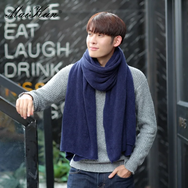 Top Trends: Maikun Thick Knitted Scarf For Men Fashion Winter Increase Simple Solid Color Scarf Men's Warm Neckerchief Shoppable Styles - Image 5