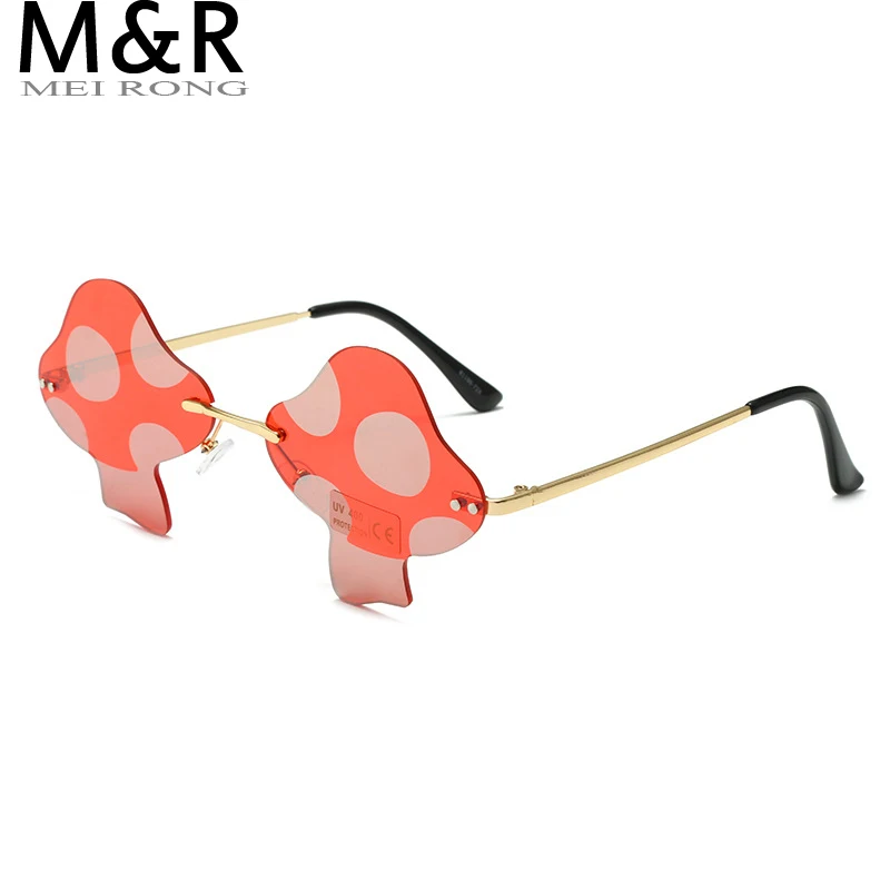 Top Trends: Latest Mushroom Sunglasses Ladies Super Maria 2022 Retro Steam Mushroom Rimless Glasses Fashion Prom Party Eyewear Oculos De Sol Shoppable Styles - Image 2