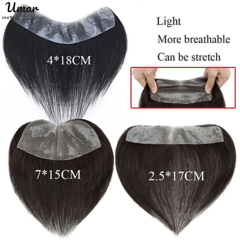 Top Trends: Thin Skin Base Natural Hairline Front Men Toupee Human Hair Piece For Men V Style Front Toupee Wig Remy Hair Shoppable Styles