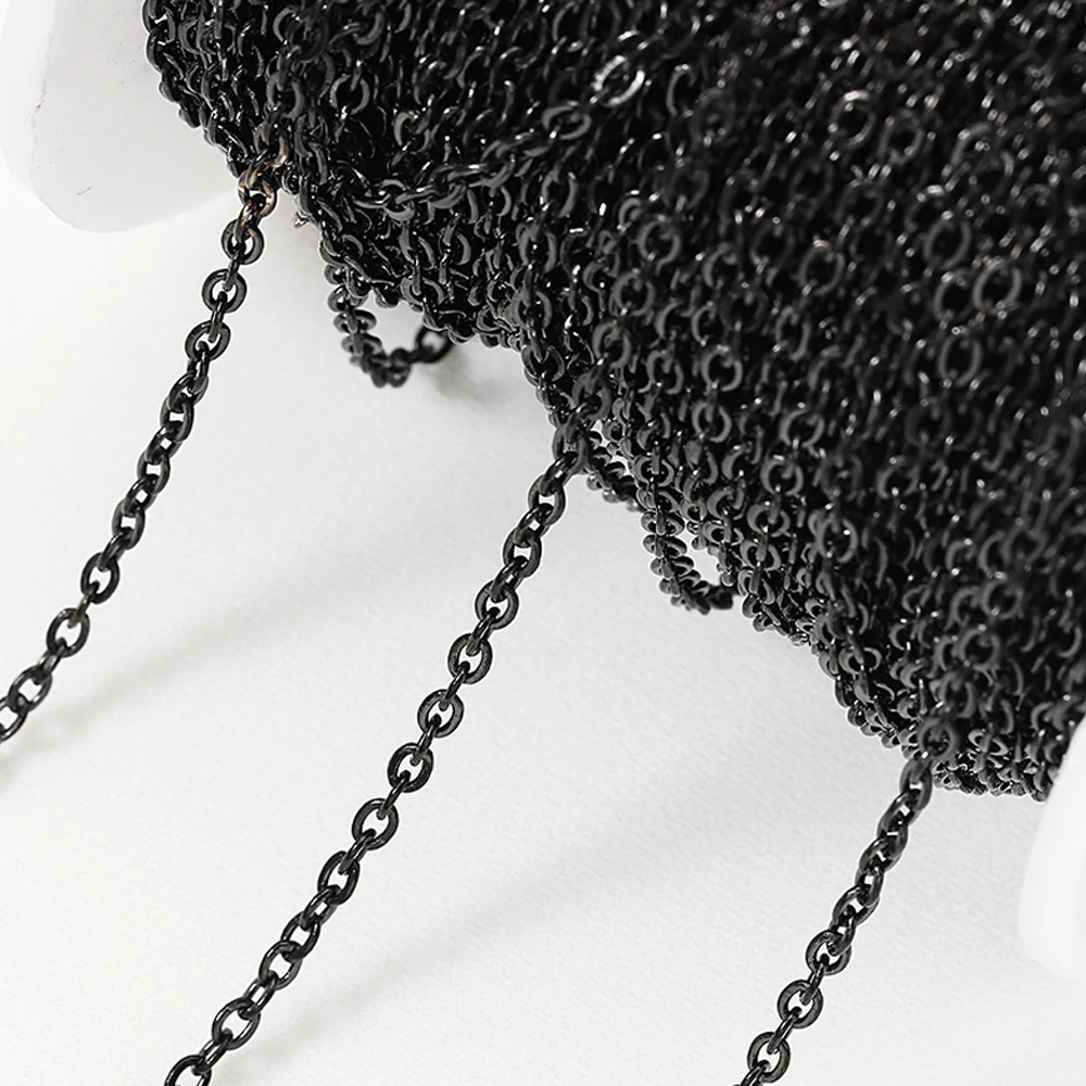 Top Trends: 2Meters Black Stainless Steel 1.5mm O Shape Chain Link Chains For Jewelry Making Findings DIY Necklace Bracelet Handmade Chain Shoppable Styles