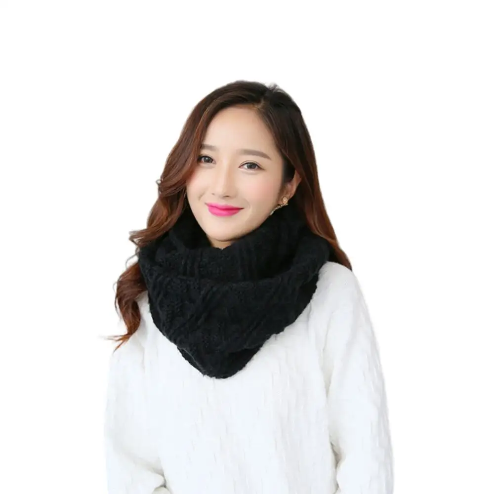 Top Trends: New Solid Color Knitted Scarf Women Winter Warm Thickening Bibs Female Cute Neck Wraps Lady Thick Warm Collar Bib Scarves Shoppable Styles - Image 3