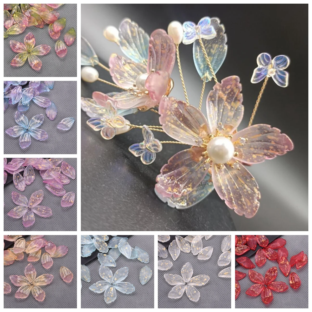 Top Trends: 10pcs Flora Petal 20mm Lampwork Crystal Glass Loose Pendants Beads For Jewelry Making DIY Crafts Flower Findings Shoppable Styles