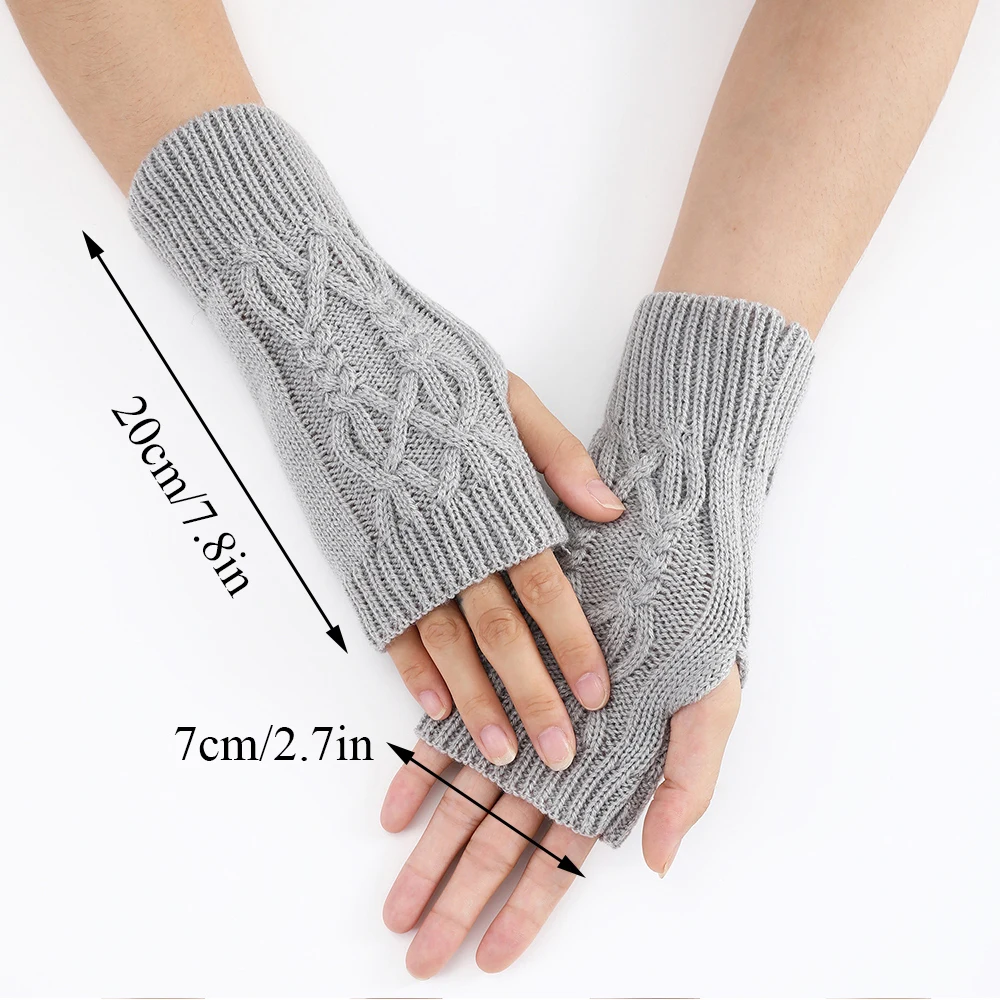 Top Trends: Half Finger Knitted Gloves Winter Keep Warm Wool Fingerless Gloves Touch Screen Men Women Soft Wrist Gloves Mittens Warmers Shoppable Styles - Image 5