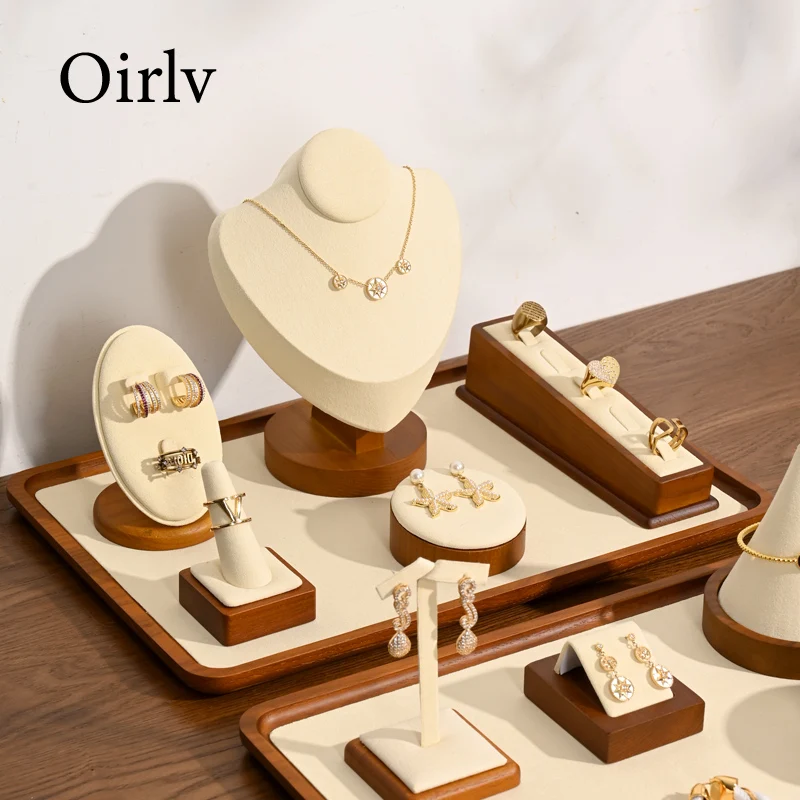 Top Trends: Oirlv Solid Wood Jewelry Tray Bracelet Ring Display Props Sets Jewelry Organizer Holder Necklace Display Stand Jewelry Plate Shoppable Styles