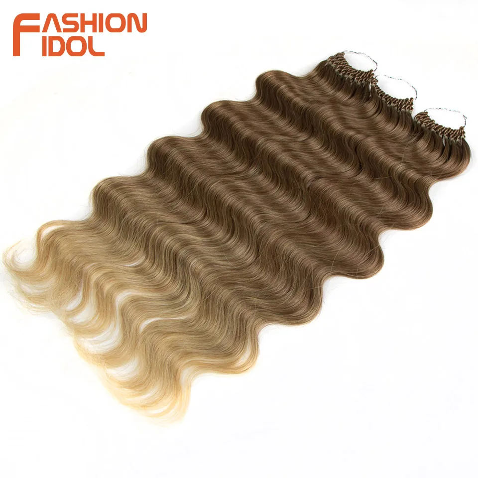 Top Trends: Body Wave Hair Synthetic 24 Inch Fake Hair Bundles Crochet Braids Curly Hair Extensions Water Wave Ombre Blonde Braiding Hair Shoppable Styles