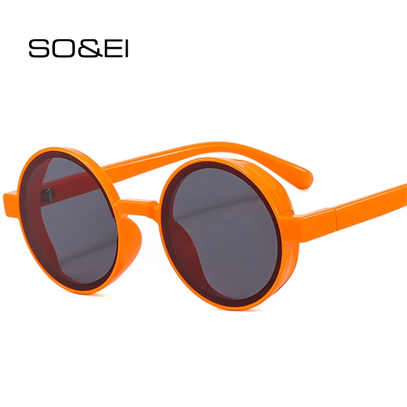 Top Trends: SO&amp;EI Ins Popular Fashion Round Sunglasses Women Retro Punk Trending Yellow Orange Sun Glasses Men Shades UV400 Shoppable Styles