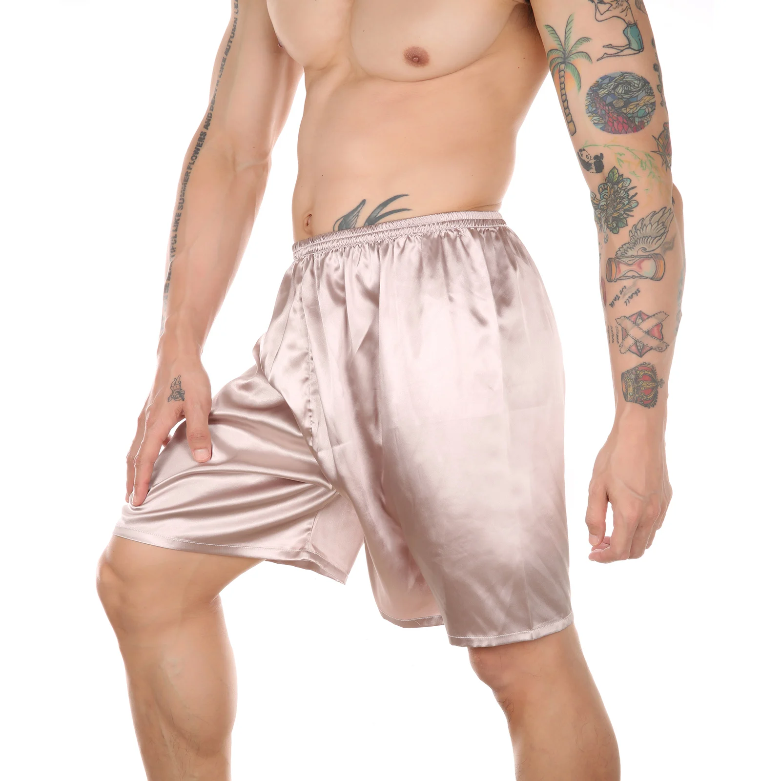 Top Trends: CLEVER-MENMODE Nightwear Satin Pajamas Shorts Men Sleep Bottoms Home Pyjamas Lounge Homewear Boxers Short Pants Shoppable Styles