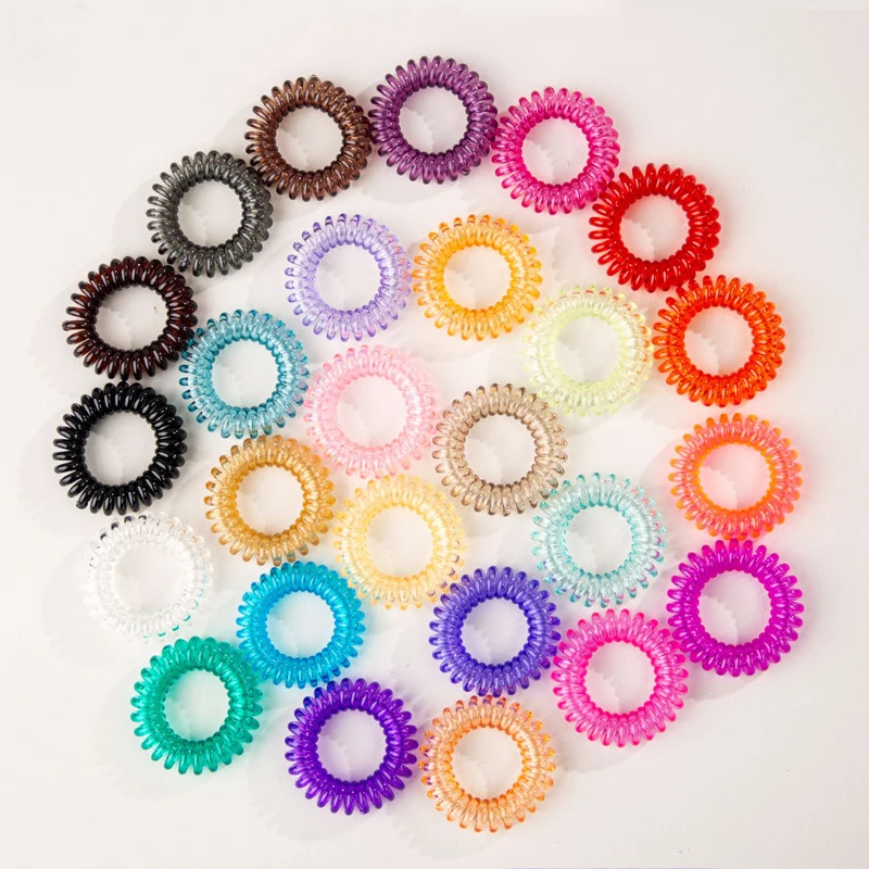 Top Trends: Simple Temperament Rubber Female Hair Accessories Girl Telephone Wire Spiral Headband Cute Traceless Elastic Hair Accessories Shoppable Styles