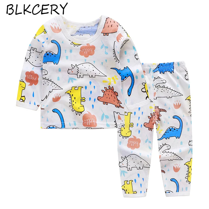 Top Trends: Cute 1-6 Year Baby Clothes Set Toddler Baby Boy Girl Clothing 2PCS Cartoon Dinosaur Pajamas Unisex Little Kid Shirt Trouser Suit Shoppable Styles