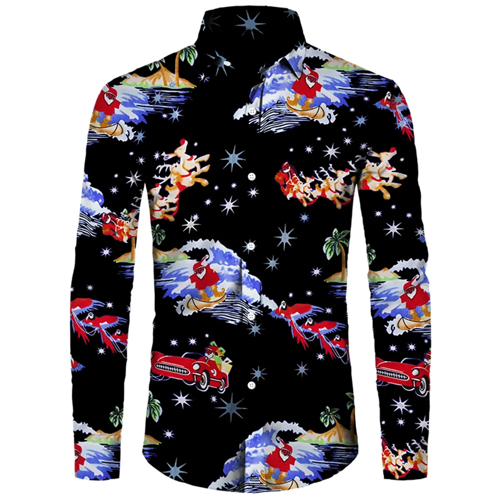 Top Trends: 2023 Christmas Gift New Men's High Quality Long Sleeve Christmas Print Polo Shirt Comfortable Soft Fabric Casual Holiday Party Shoppable Styles - Image 2