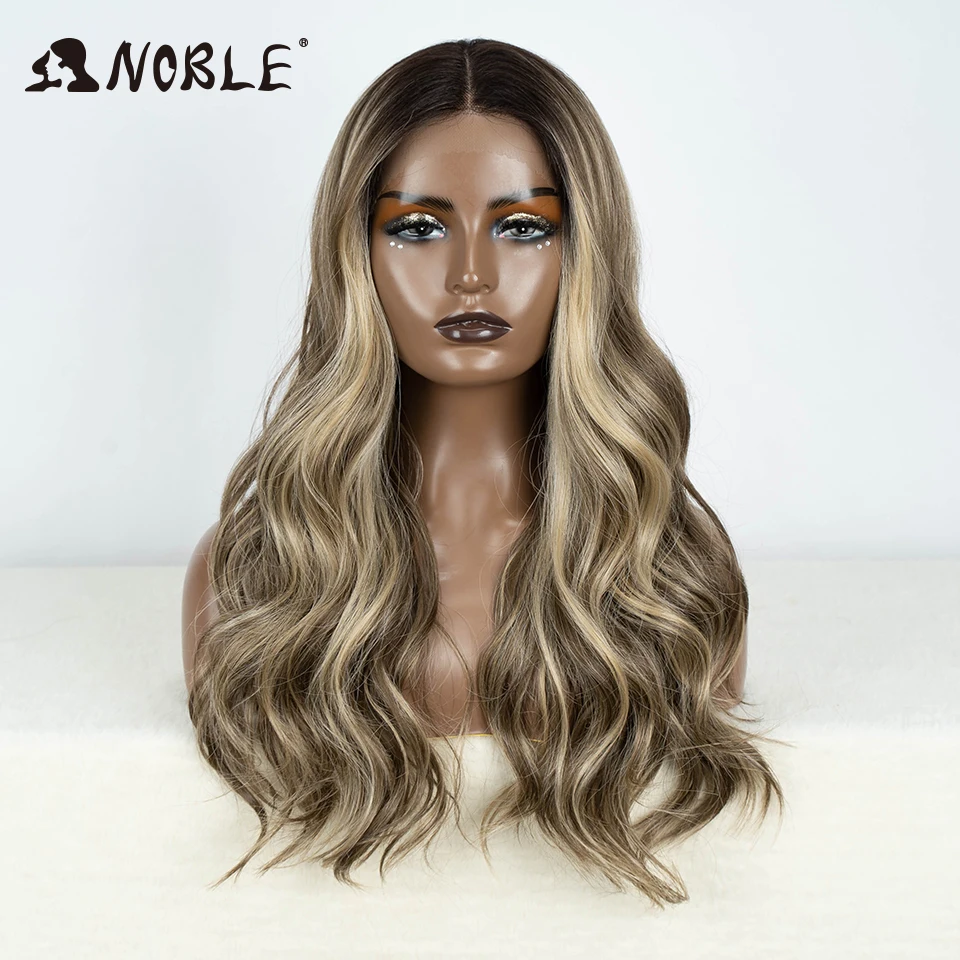 Top Trends: Noble Synthetic Lace Front Wig Long Wavy 24" Glueless Wig Lace Wig For Women Lace Front Wig Brown Wig Lace Front Cosplay Wig Shoppable Styles