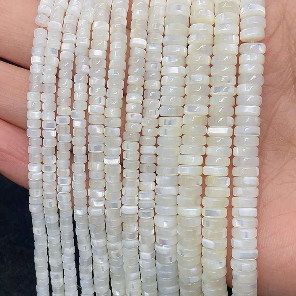 Top Trends: 2x3mm Natural Shell Beads Cylindrical Mother Of Pearl Shell Loose Spacer Beads For Making Jewelry Bracelet Accessories Wholesale Shoppable Styles