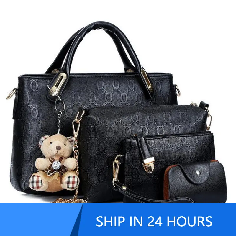 Top Trends: Hot Sale 4pcs / Set Women Bag PU Leather Luxury Designer Bags Handbag Messenger Bag Shoulder Bag Wallet Bags Dropshipping 40 #23 Shoppable Styles