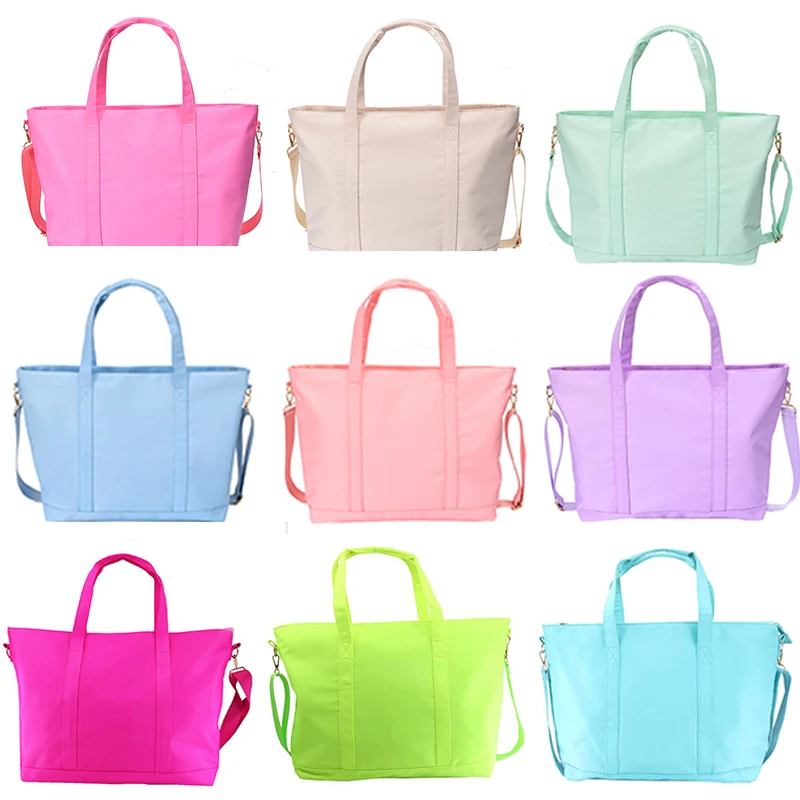 Top Trends: New Nylon Tote Bag Fashion Womens Handbag Tote Shoulder Bags Female Large Capacity Macaron Color Waterproof Travel Shopping Bag Shoppable Styles