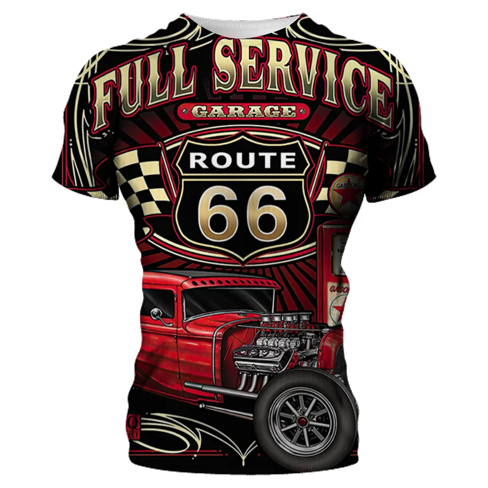 Top Trends: 2024 New Men's T-Shirt Ghost Route 66 Graphic T-Shirts Men Clothing Casual Loose Short Sleeve Tops Oversized Clothes Streetwear Shoppable Styles