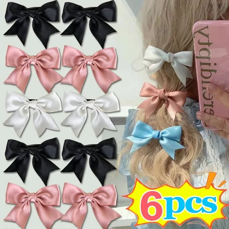 Top Trends: Elegant Bow Ribbon Bobby Pin Hair Clip Kawaii Bowknot Fashion Simple Solid Satin Spring Barrettes Cute Headband Hairpins Girls Shoppable Styles